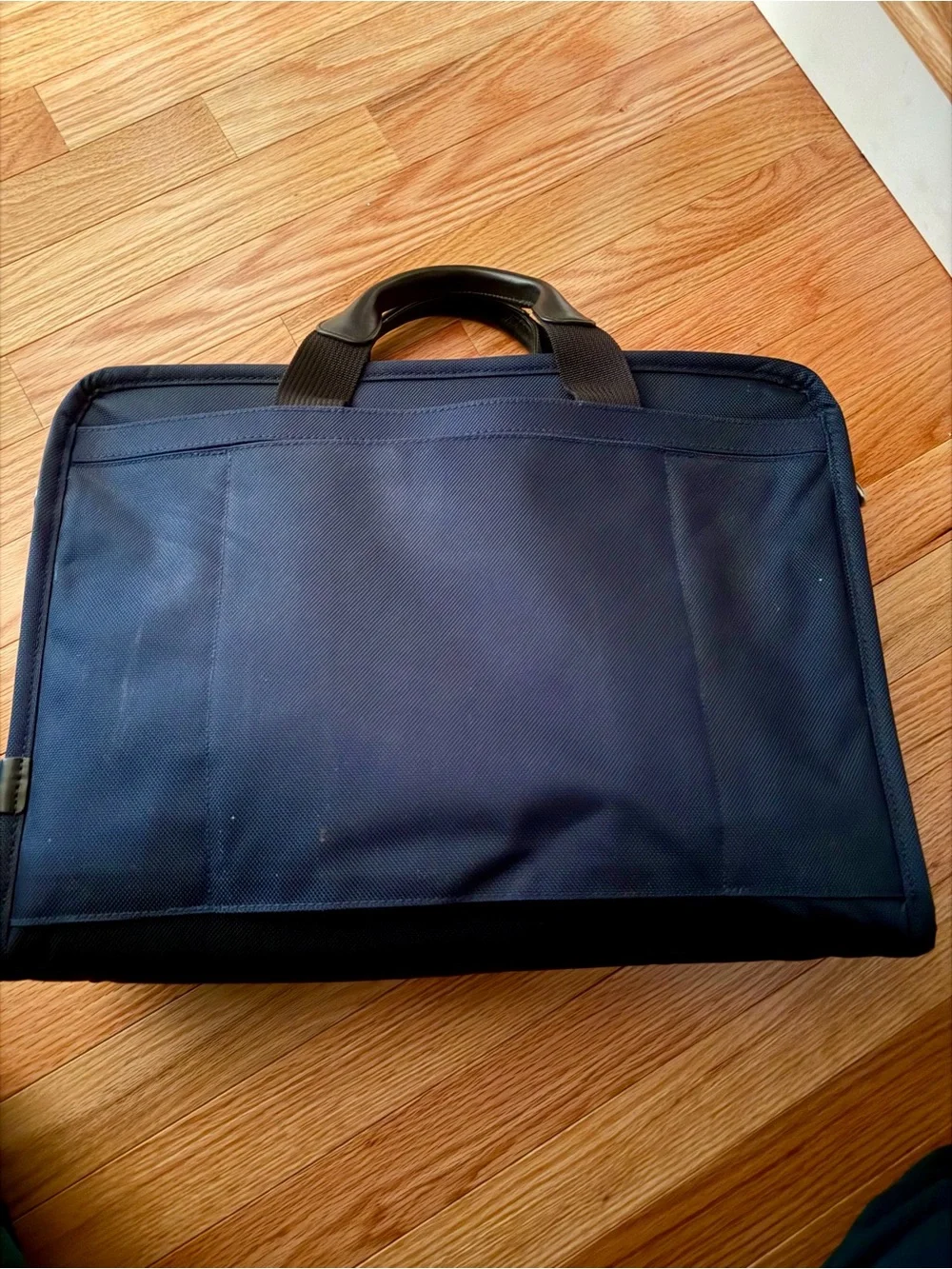 Tumi Navy Blue Laptop Briefcase with Black Trim